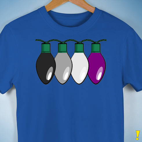Asexual Pride Christmas Lights Premium Unisex T-Shirt - Royal Blue